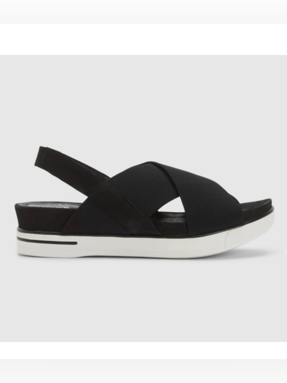 Eileen Fisher-Black and white sporty  suede criss cross sandal sneaker.Size 10